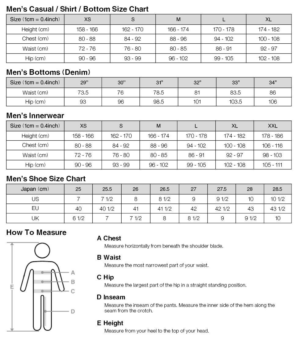 Free 31: Men's Clothing Size Chart Canada