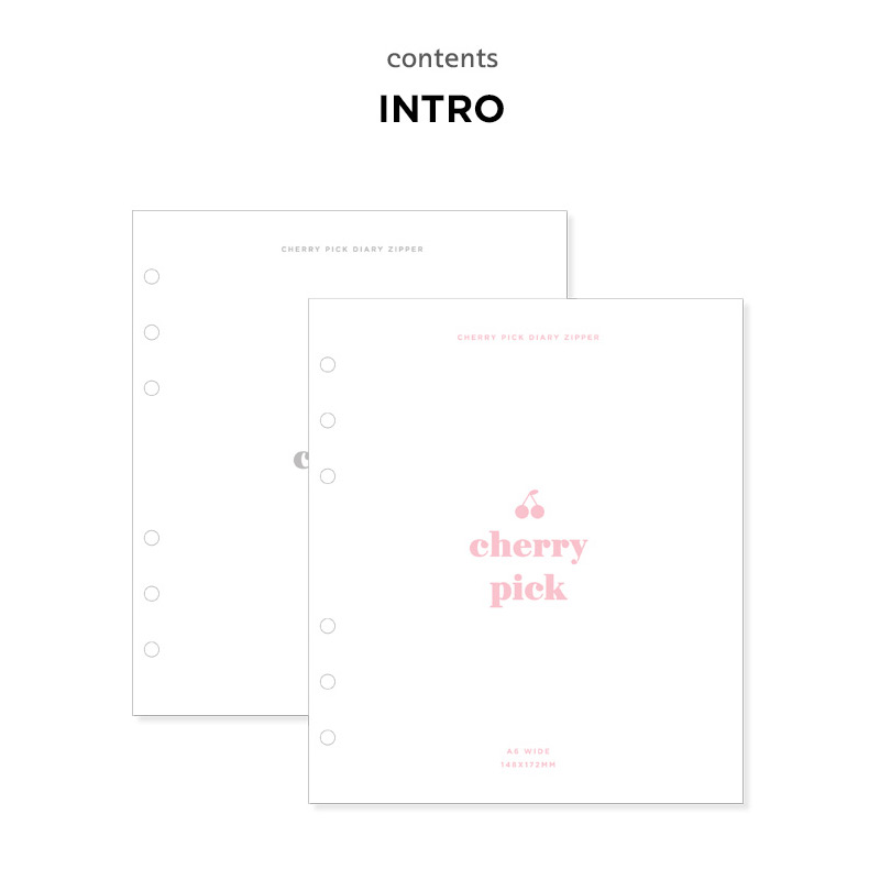 Intro - Cherry pick zipper closure 6-ring dateless weekly planner