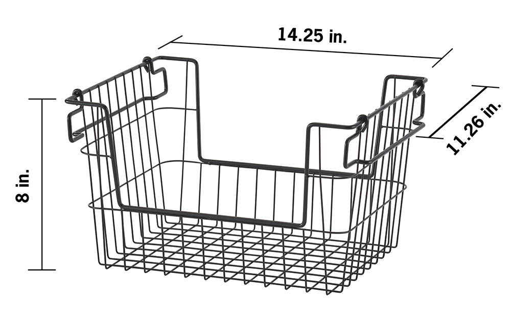 Dimensions of black wire basket