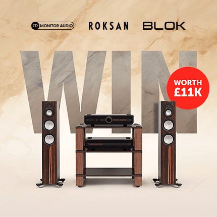 Image promoting a competition to win audio equipment worth £11,000.