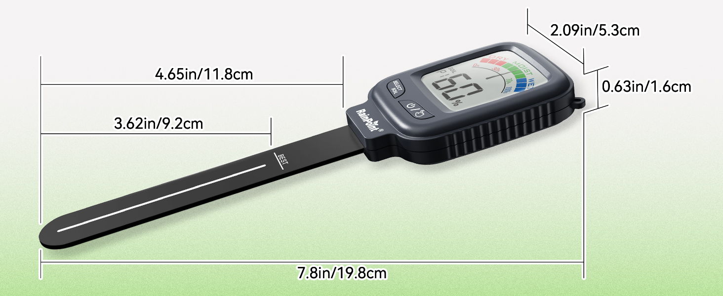 Digital measuring device with dimensions shown in millimeters.