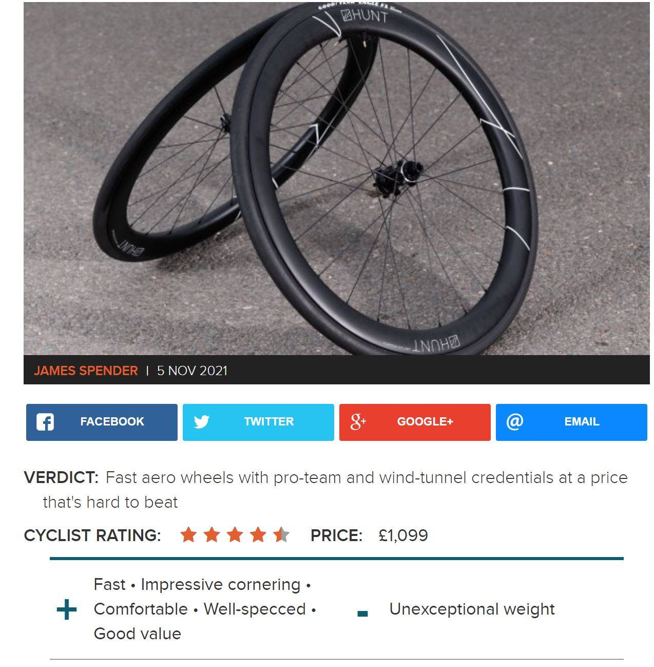 Cyclist Review of Hunt 48 Limitless Aero Disc Wheelset
