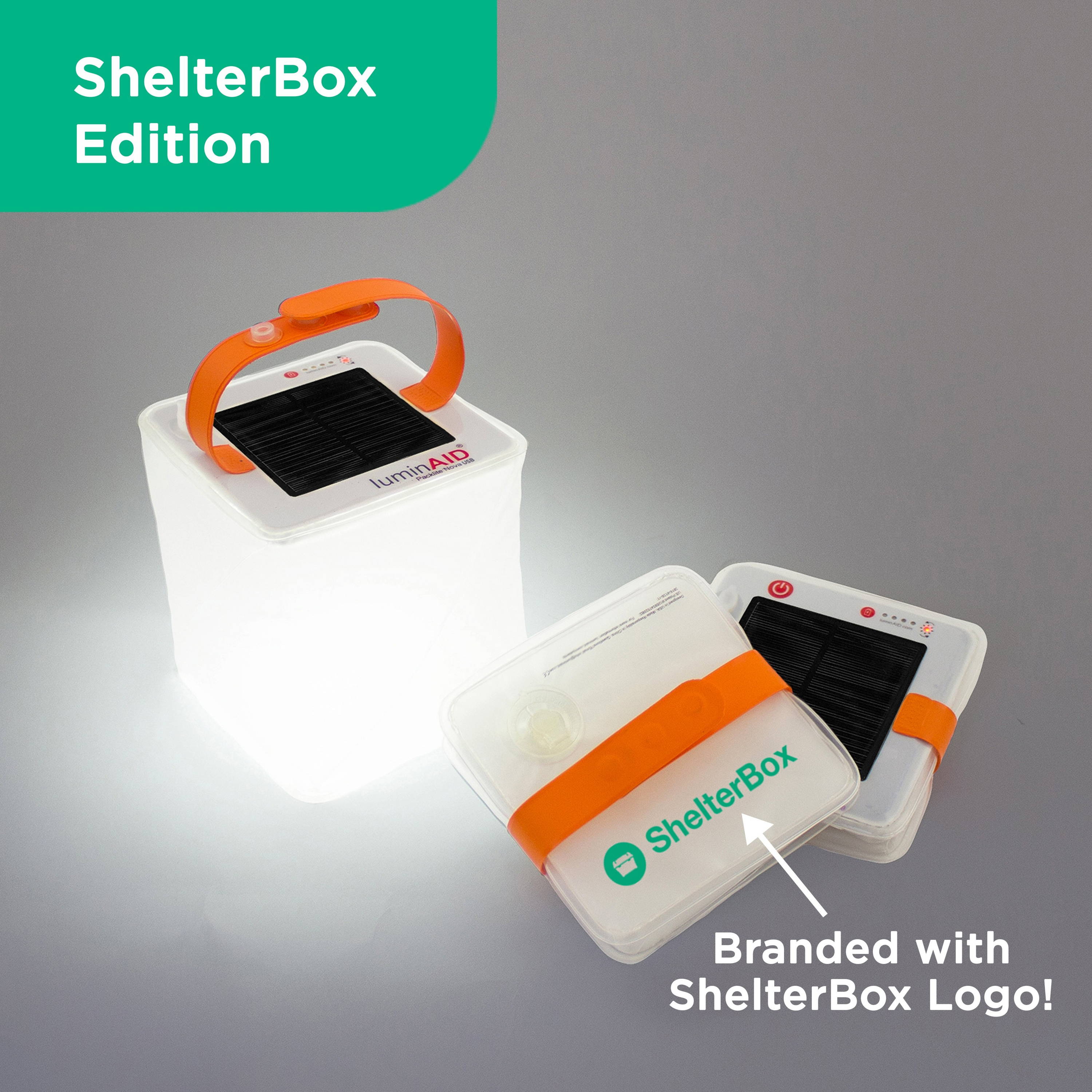 Branded with shelterbox logo.