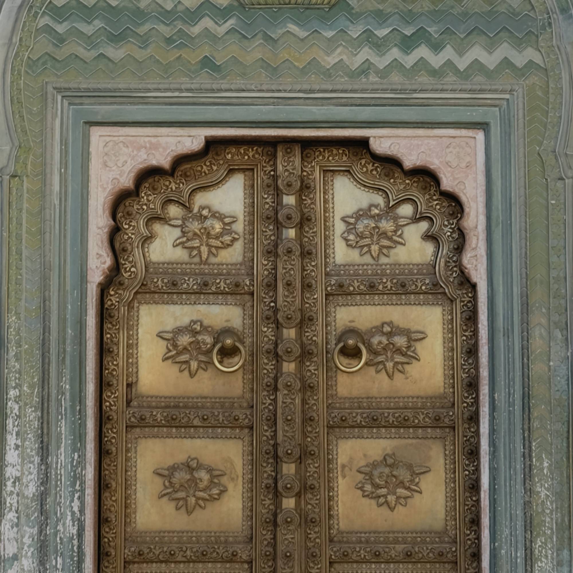 big indian traditional style gold doors
