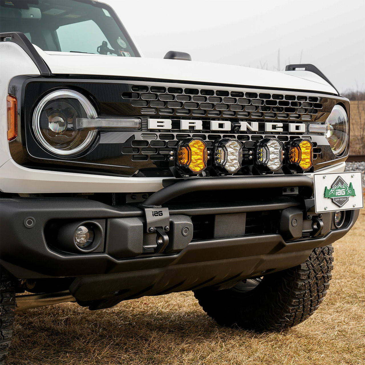 IAG Off-Road FMS Light Bar Mount for Mini Bull Bar - Light Mounting