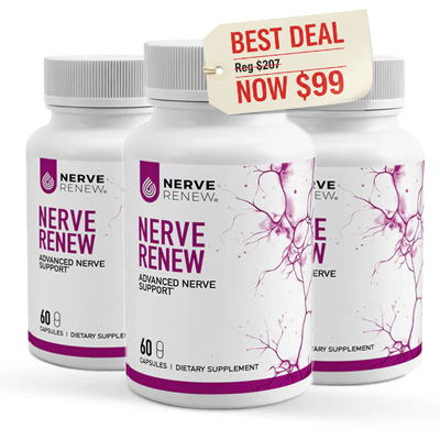 Get 3 bottles of Nerve Renew for just $99 (reg. $207) with our 90-day subscription plan! Our Lowest Price Ever