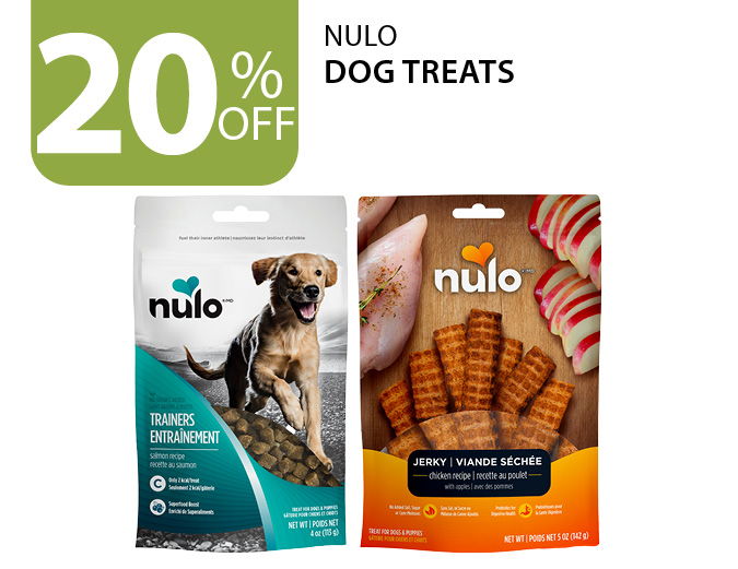20% off Nulo dog treats