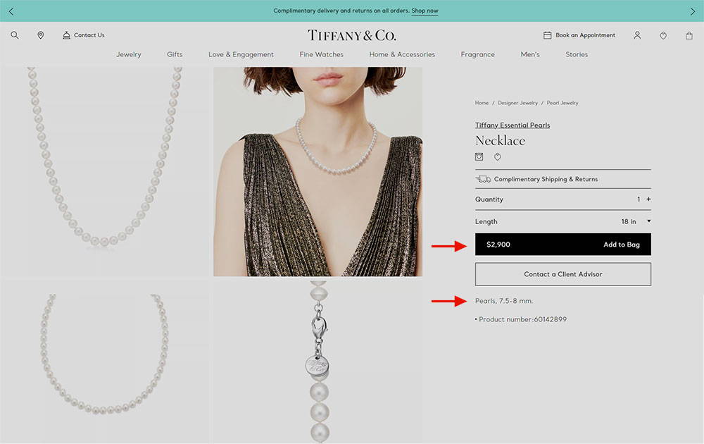 Tiffany and Co Pearl Necklace Prices