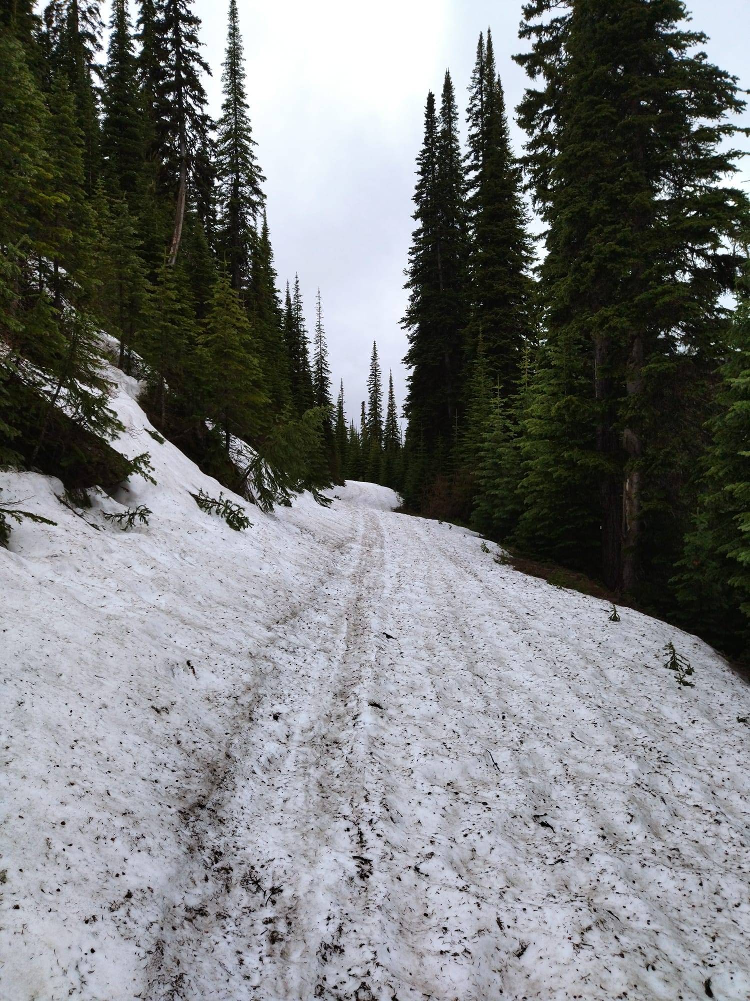 Hike-a-bike through deep snow