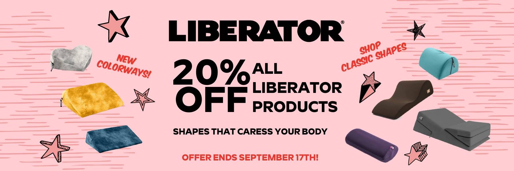Promotional banner for Liberator sale. Banner reads: 
