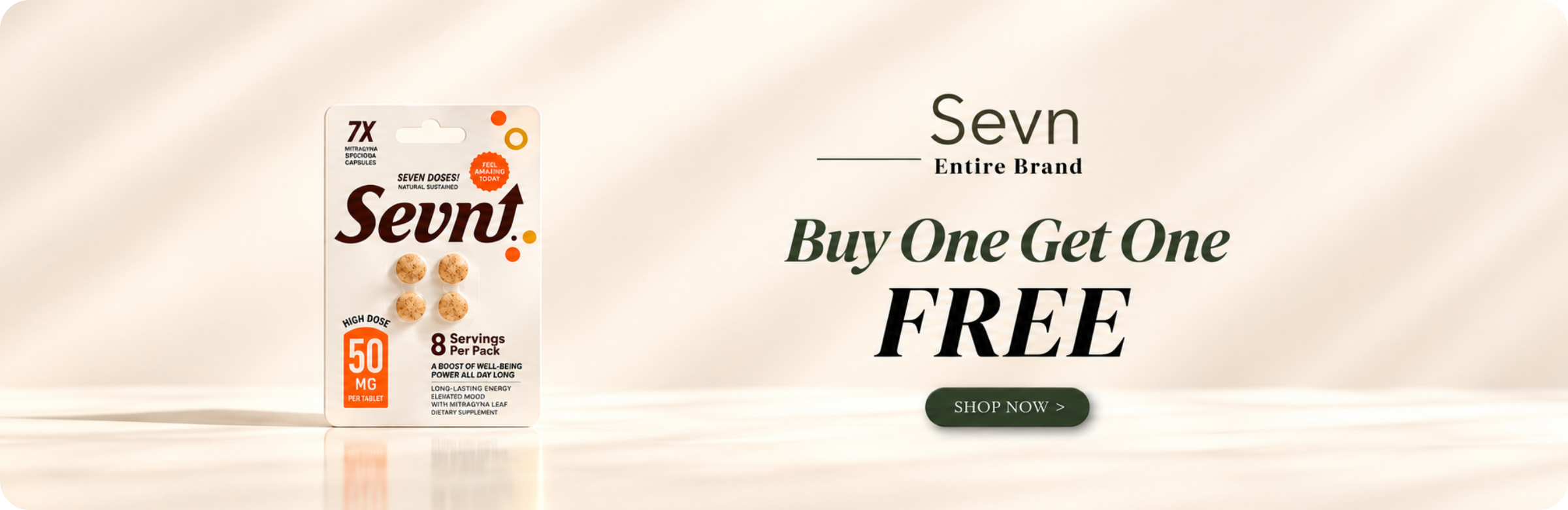 Sevn product packaging with 