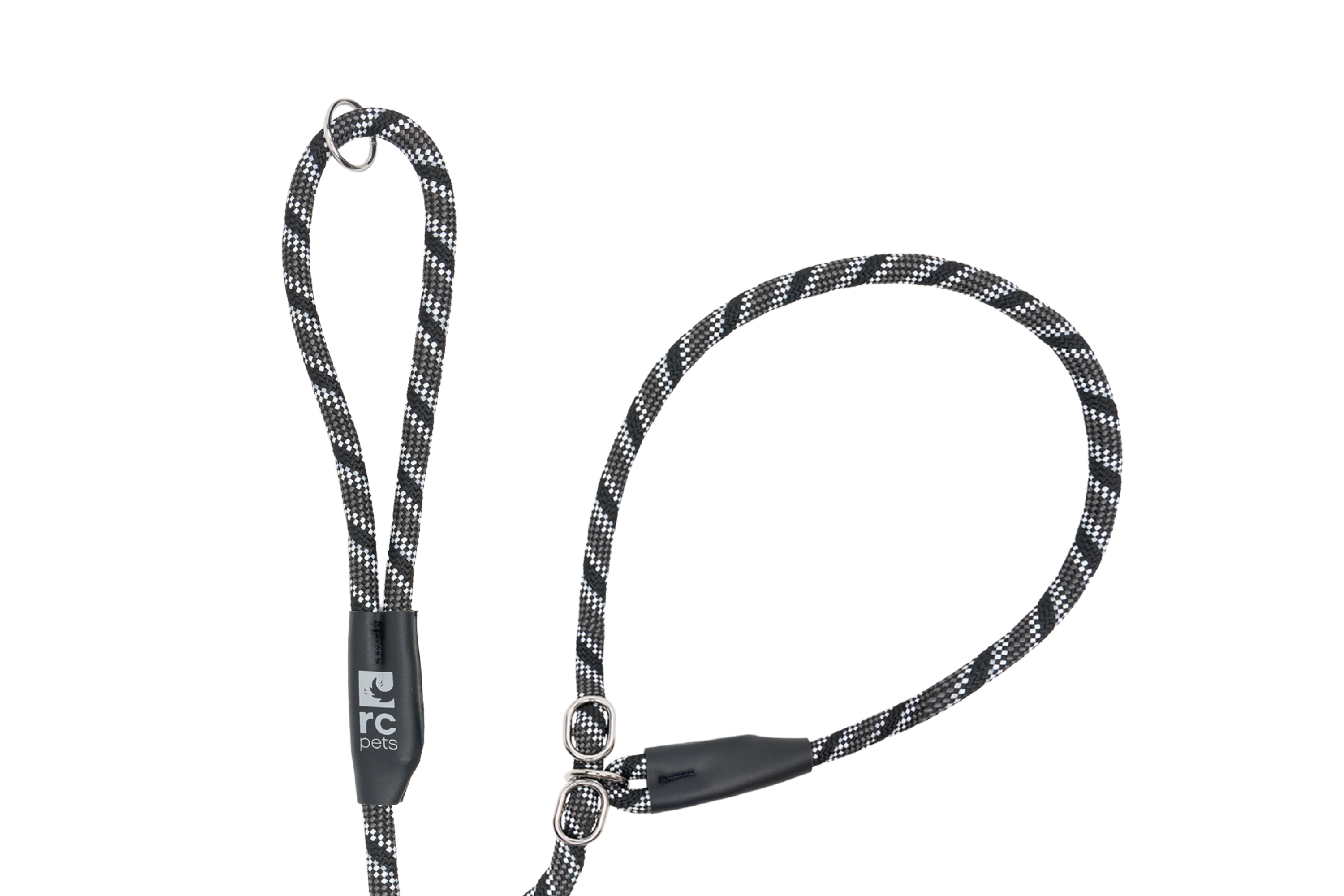 Black and gray rope with loops at both ends.