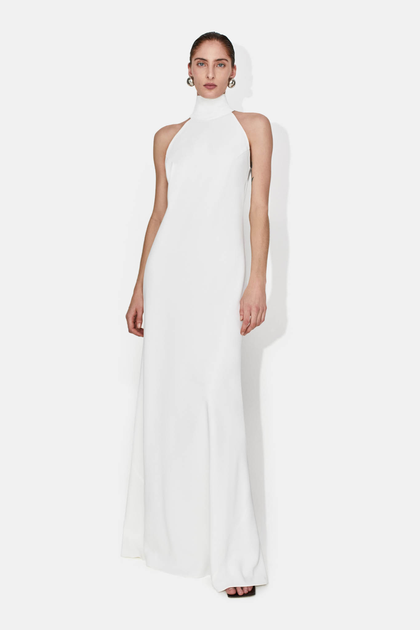 Galvan London Sienna Crepe Bridal Dress in white 