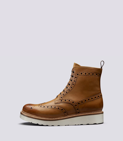 Grenson Fred Men's Brogue on White Wedge Sole