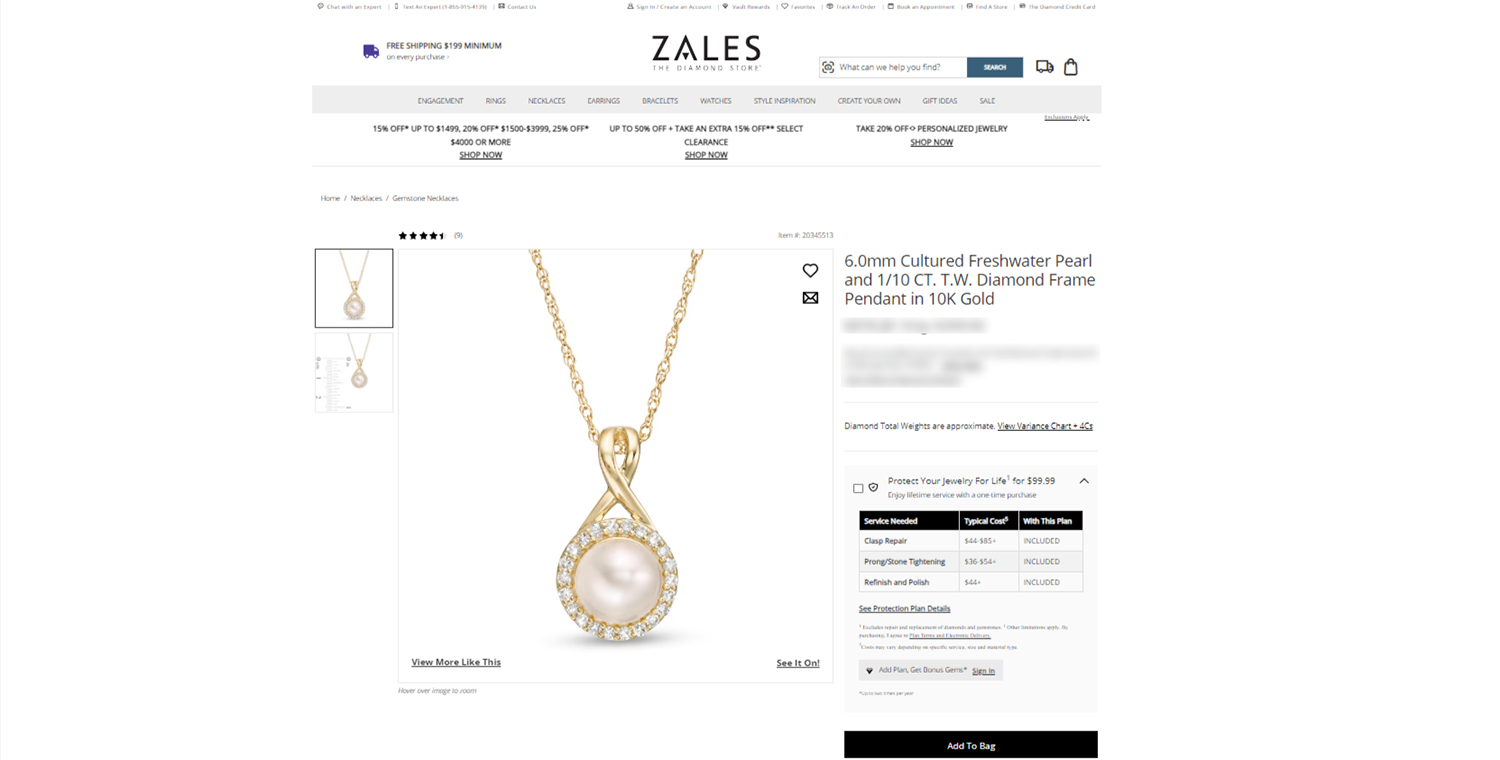 Zales Freshwater Pearl and Diamond Halo Pendant