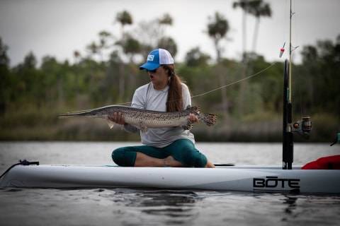 Woman fishing