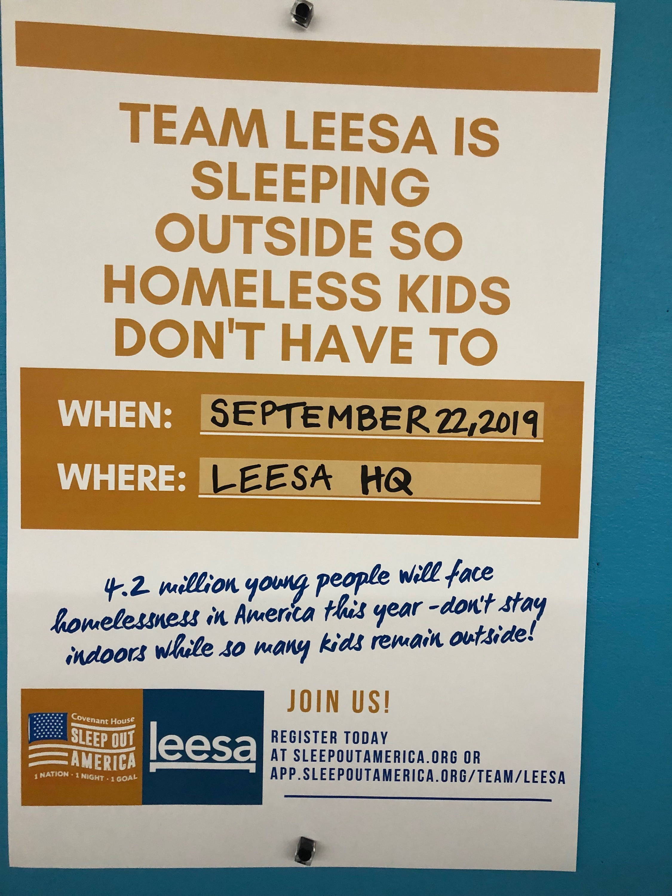 Leesa Team Sleep Out 5