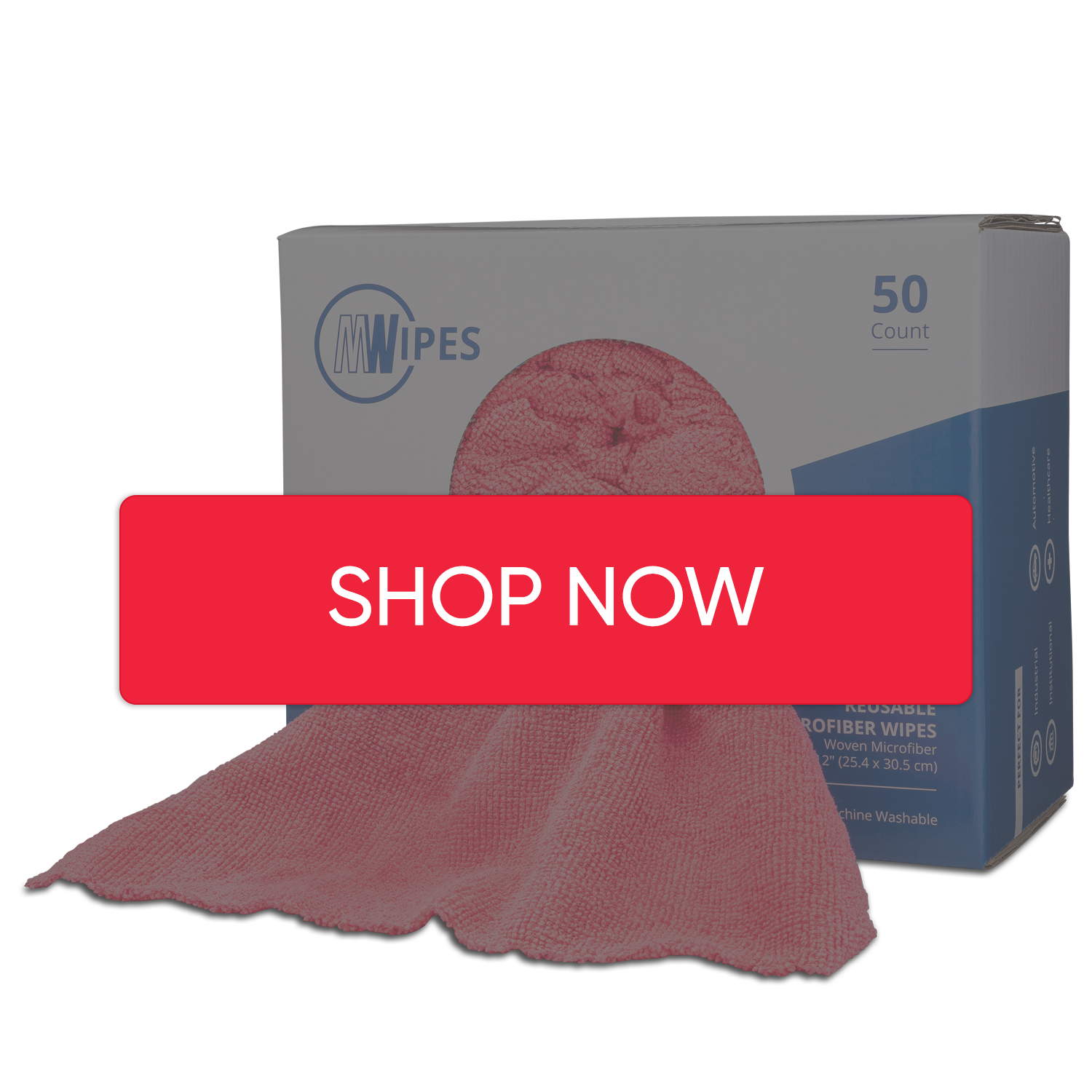 Box of pink reusable wipes with one wipe draped over the side.