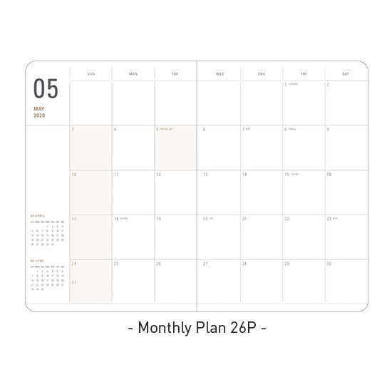 Monthly plan - Ardium 2020 Basic dated weekly diary planner