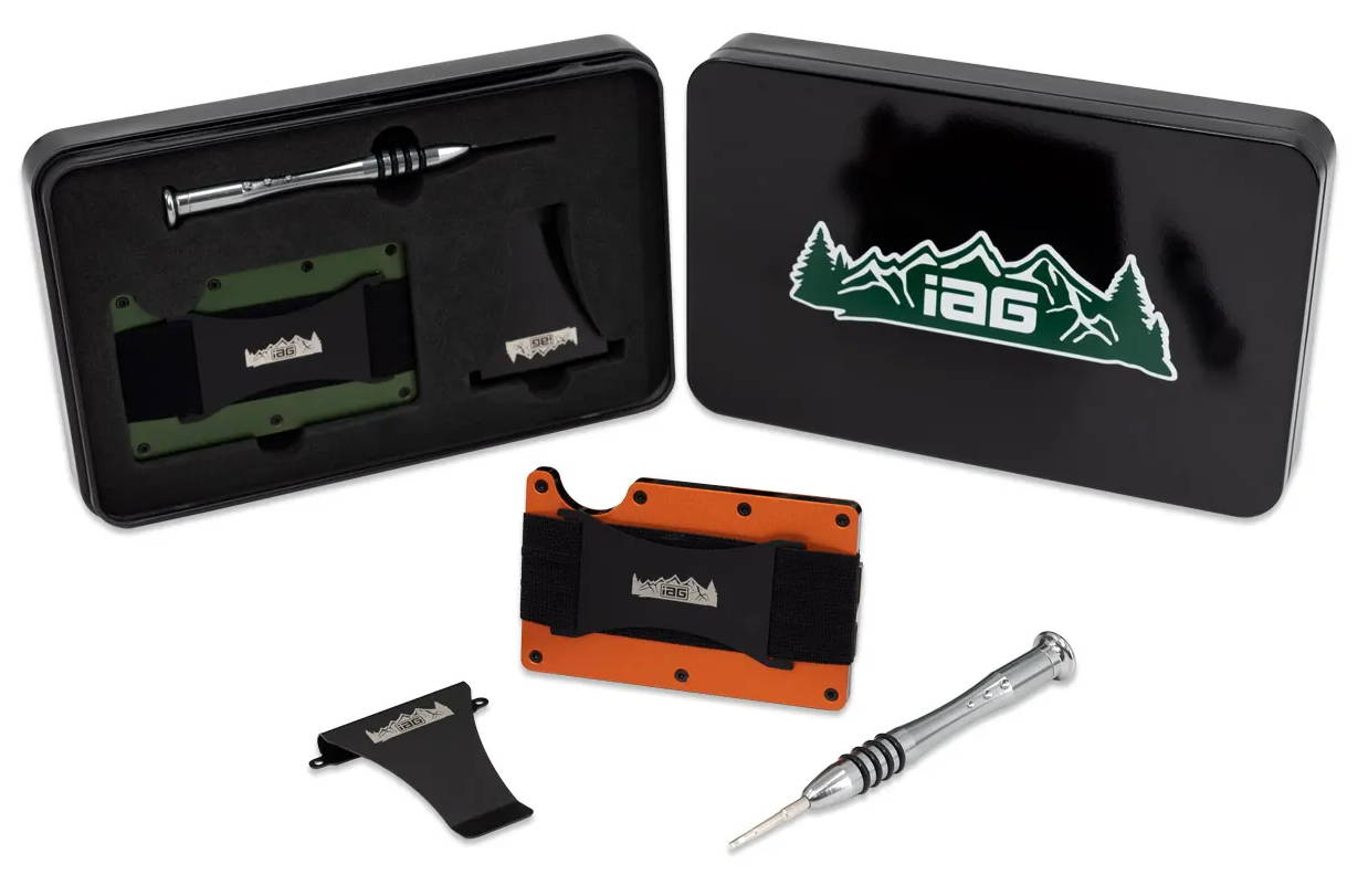 IAG Aluminum Wallet w/Money Clip, Cash Band, and Screwdriver Kit (Off-Road Logo)