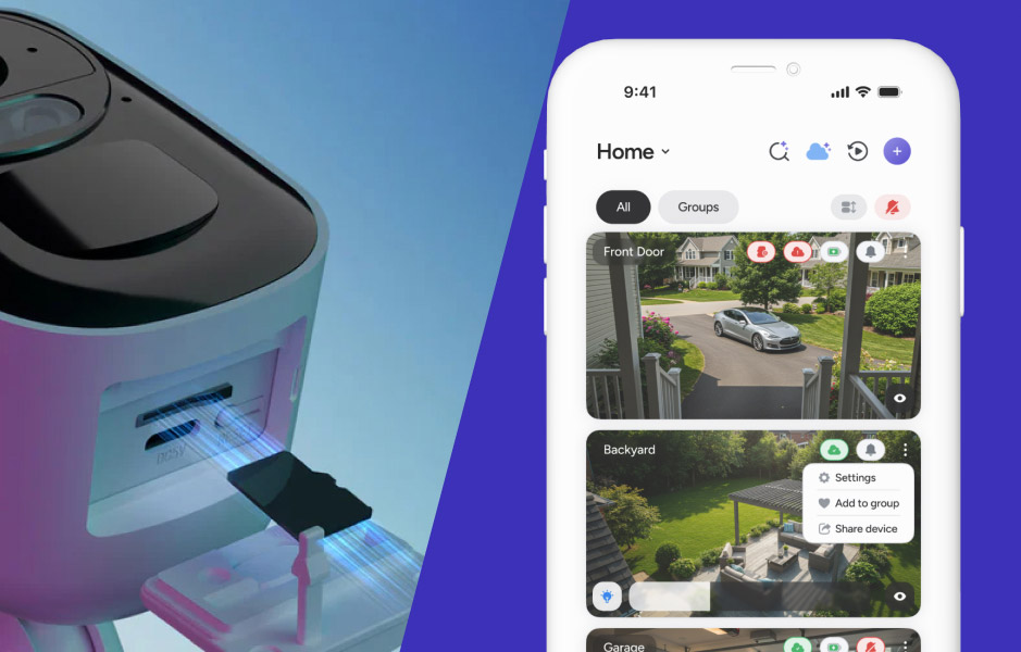 Lorex camera with local storage and app-based cloud backup.