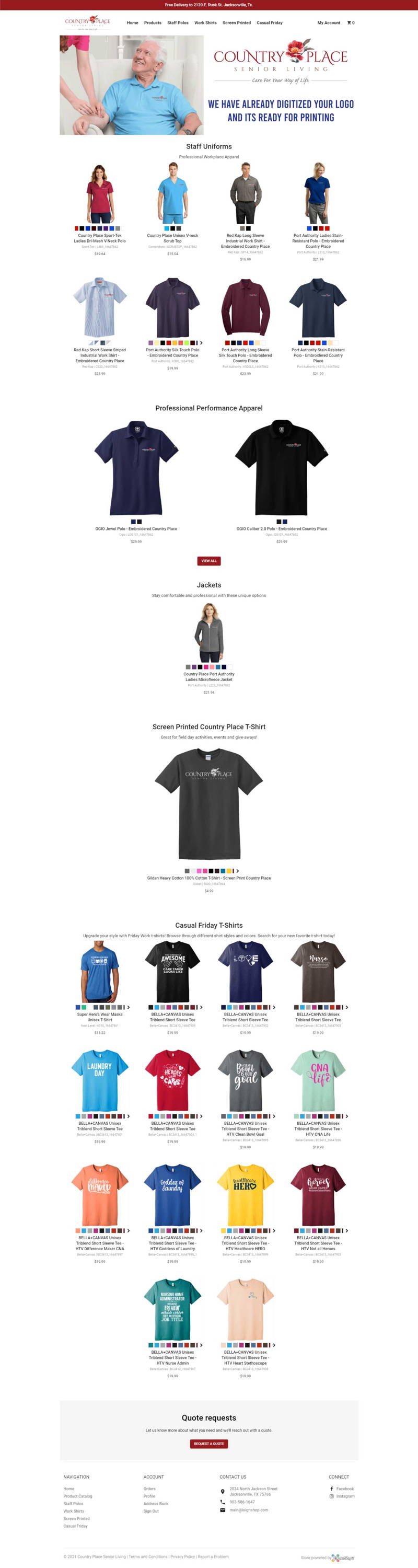 Custom Webstore for Country Place Senior Living