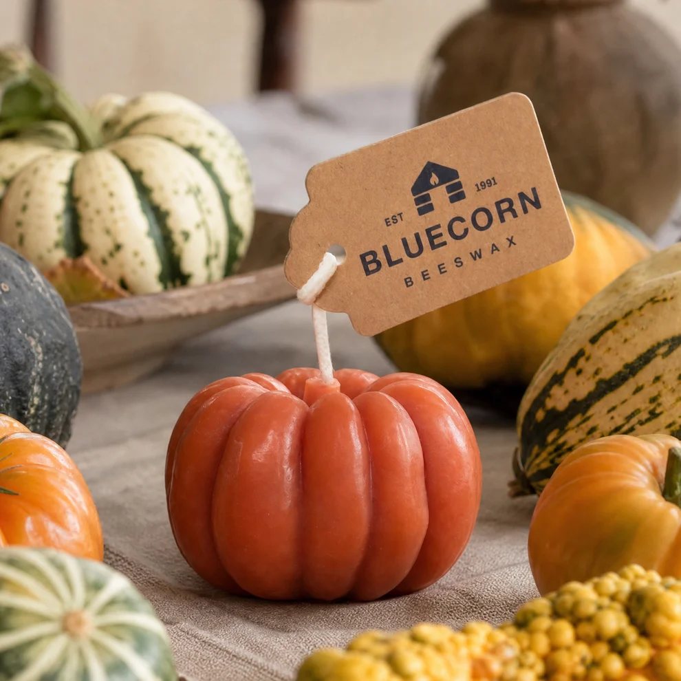 Pumpkin Shaped Beeswax Candle