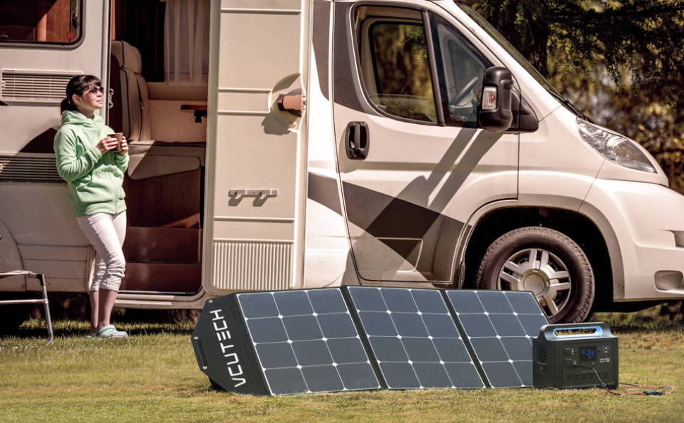 Portable Solar Panels for Power Station, 200 Watt Foldable Solar