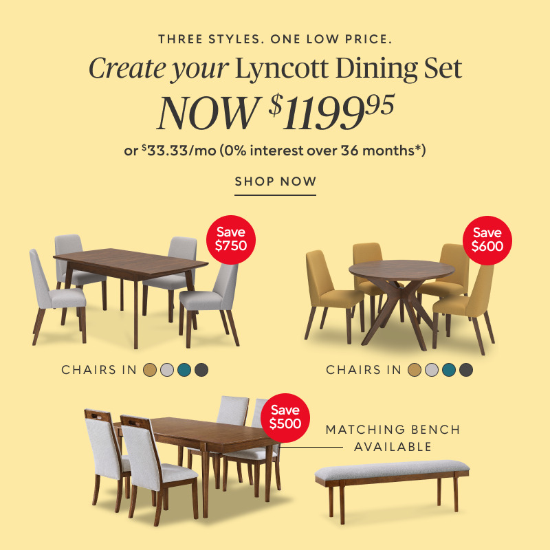 Lyncott Dining Sets: 3 Styles 1 LOW Price of $1199.95 ​