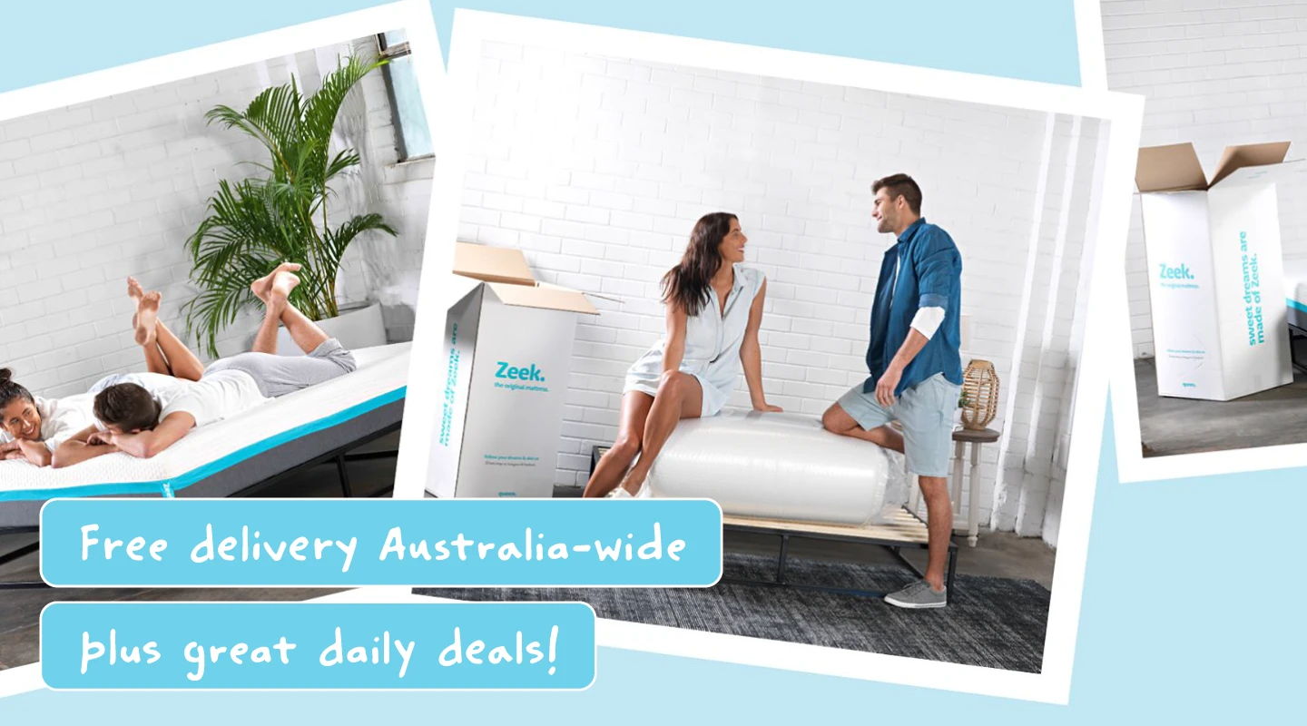 Zeek Hero Splash Image for Mobile - Free Delivery Australia-wide on Mattresses & Bedding.