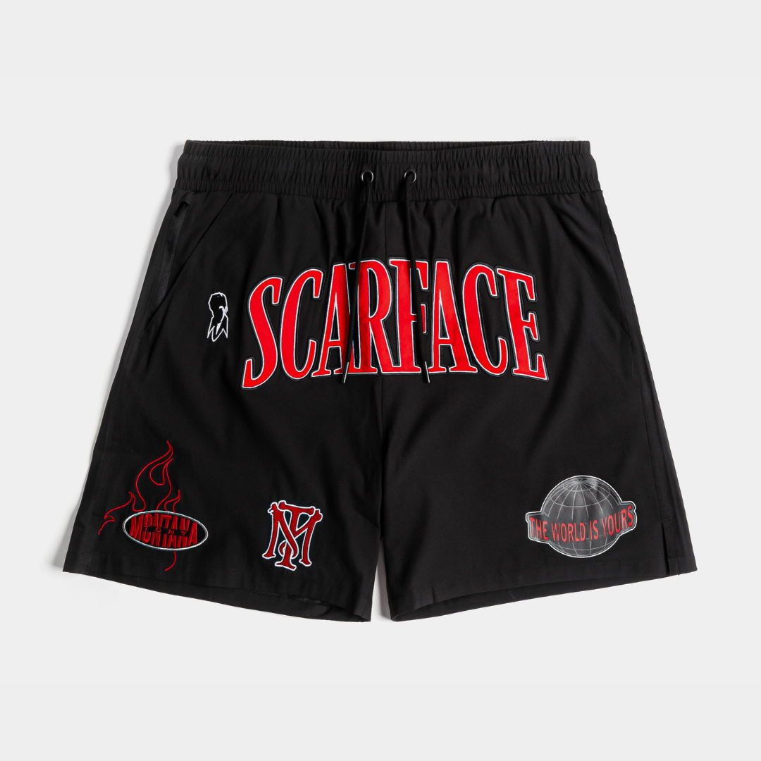 Black shorts with red 