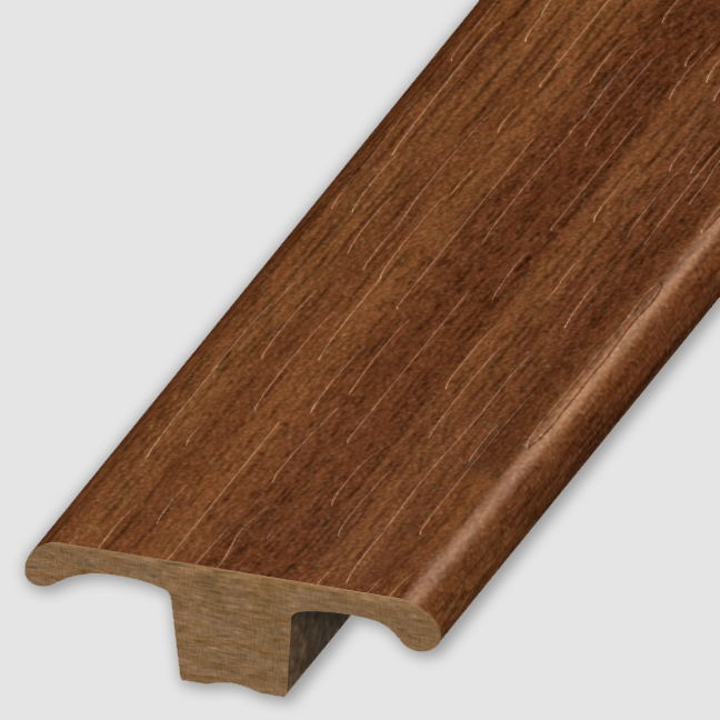 Brown wooden T-Molding for joining surfaces of egual height.