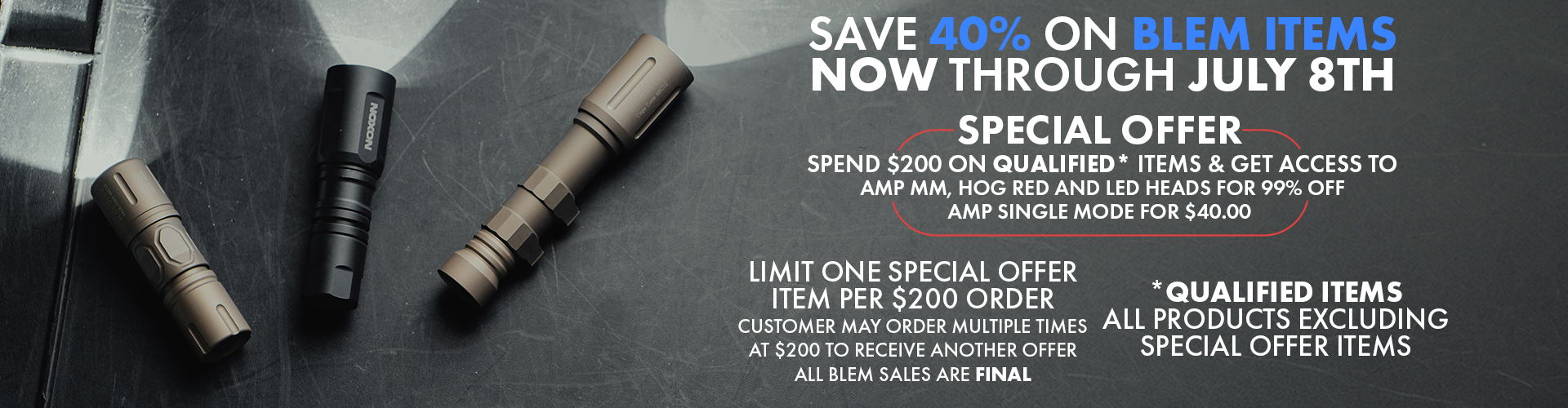 Promotional image for a special offer on select products.