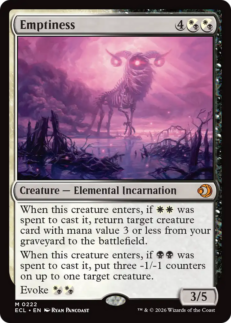 The Magic:the Gathering card Emptiness from the set Lorwyn Eclipsed.