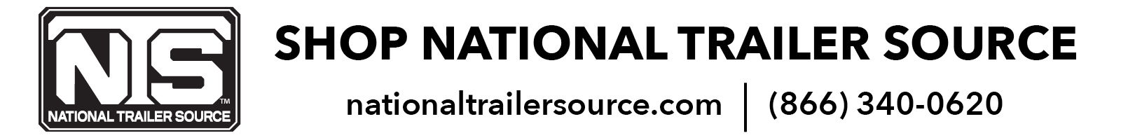 Logo of National Trailer Source with contact information.