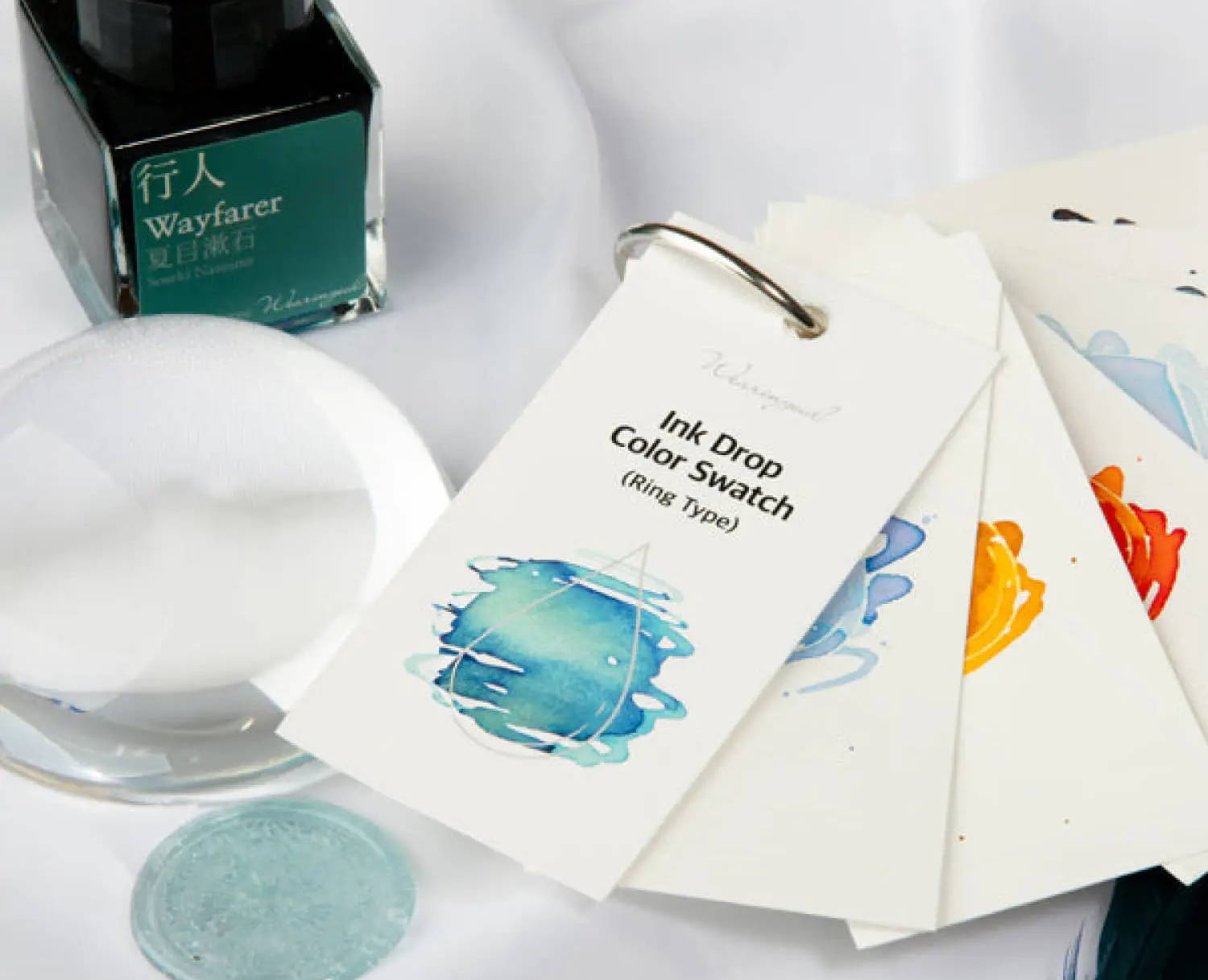 Wearingeul Ink Drop Color Swatch Card with Ring Bottled Ink
