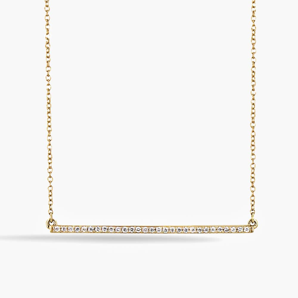 lab grown diamond accented bar necklace by MiaDonna