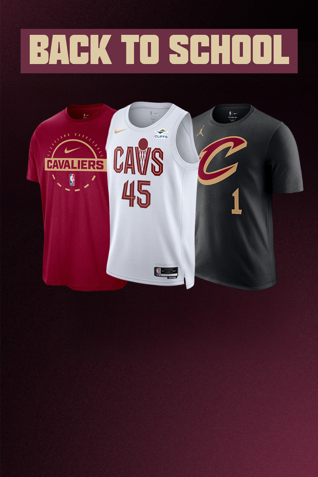 Three basketball tops with 