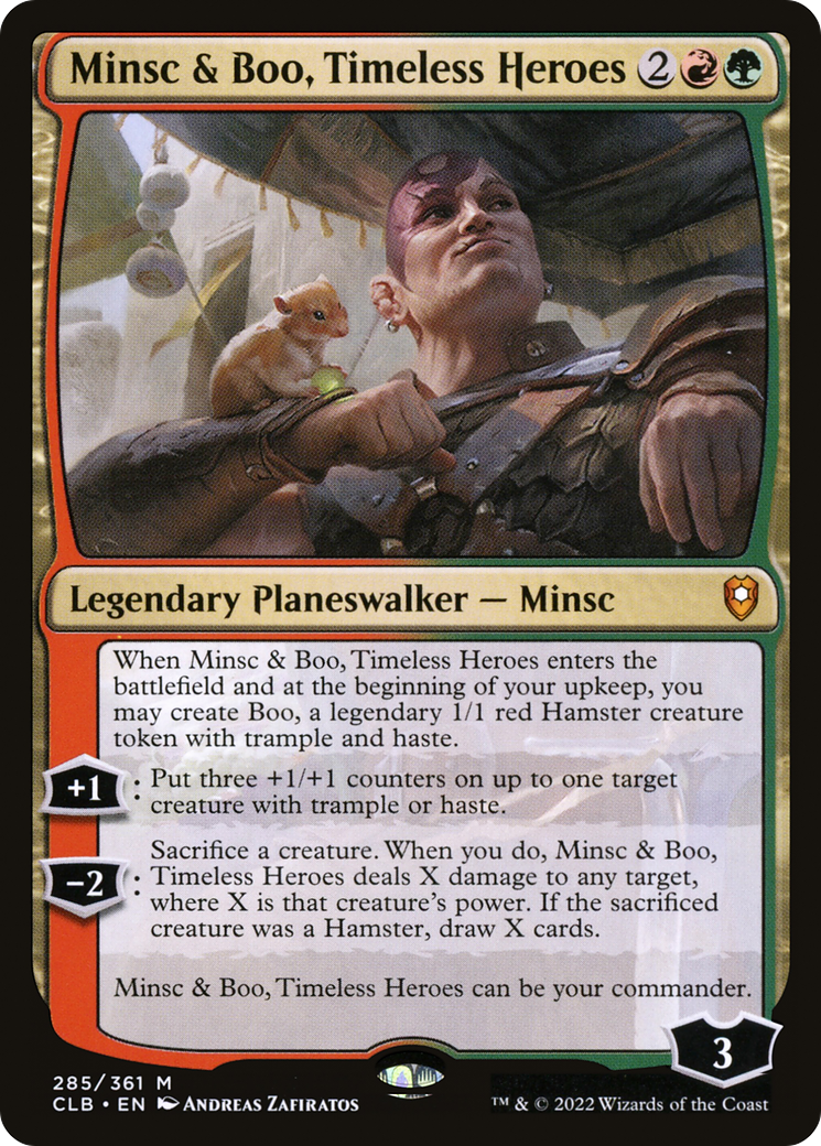 The MTG card Minsc and Boo Timeless Heroes.