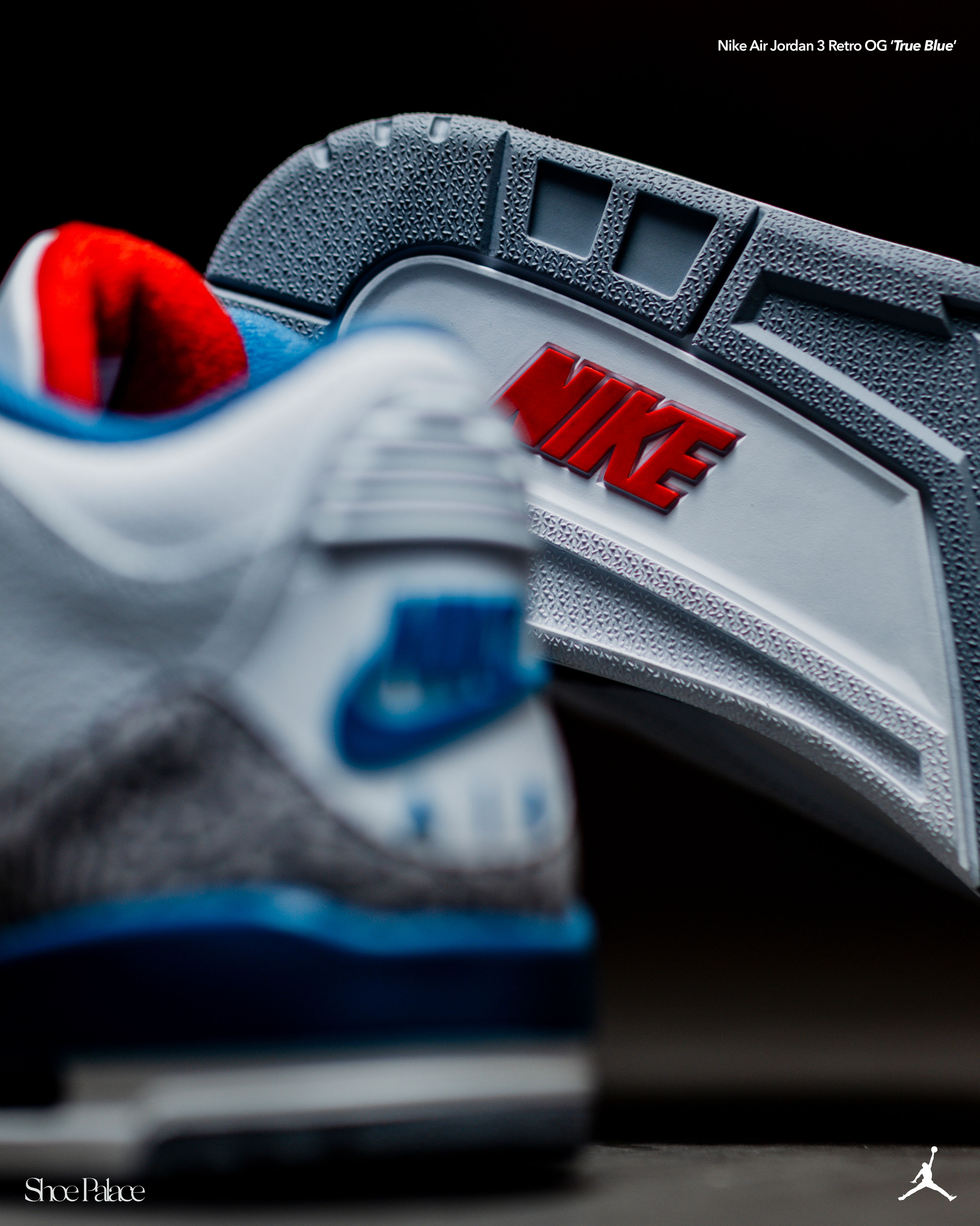 Close-up of Nike sneakers showcasing logo and design details.