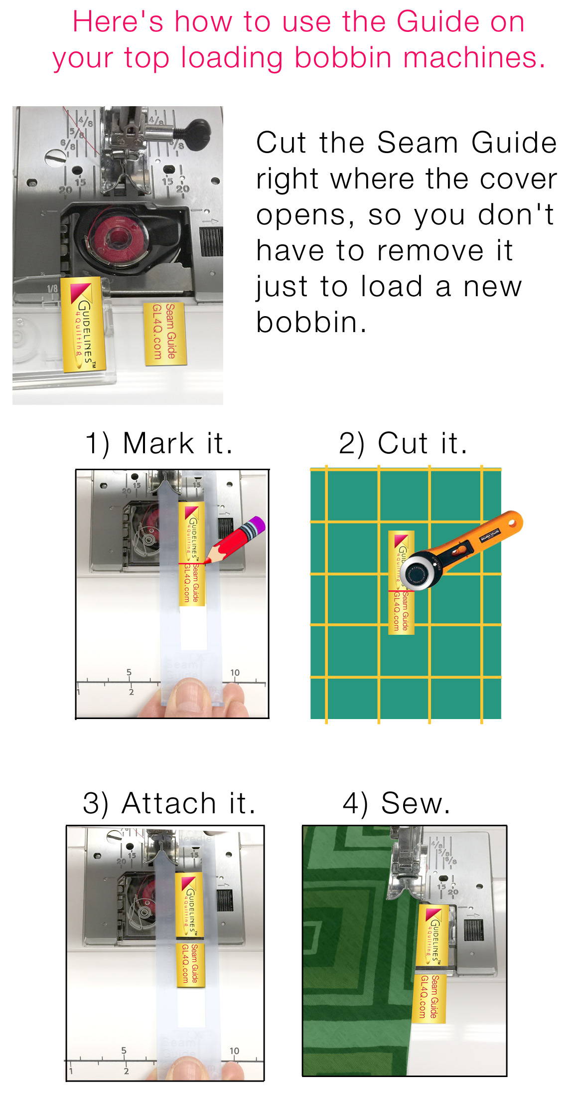 How to use a Super Easy Seam Guide Setter on your top loading bobbin machine