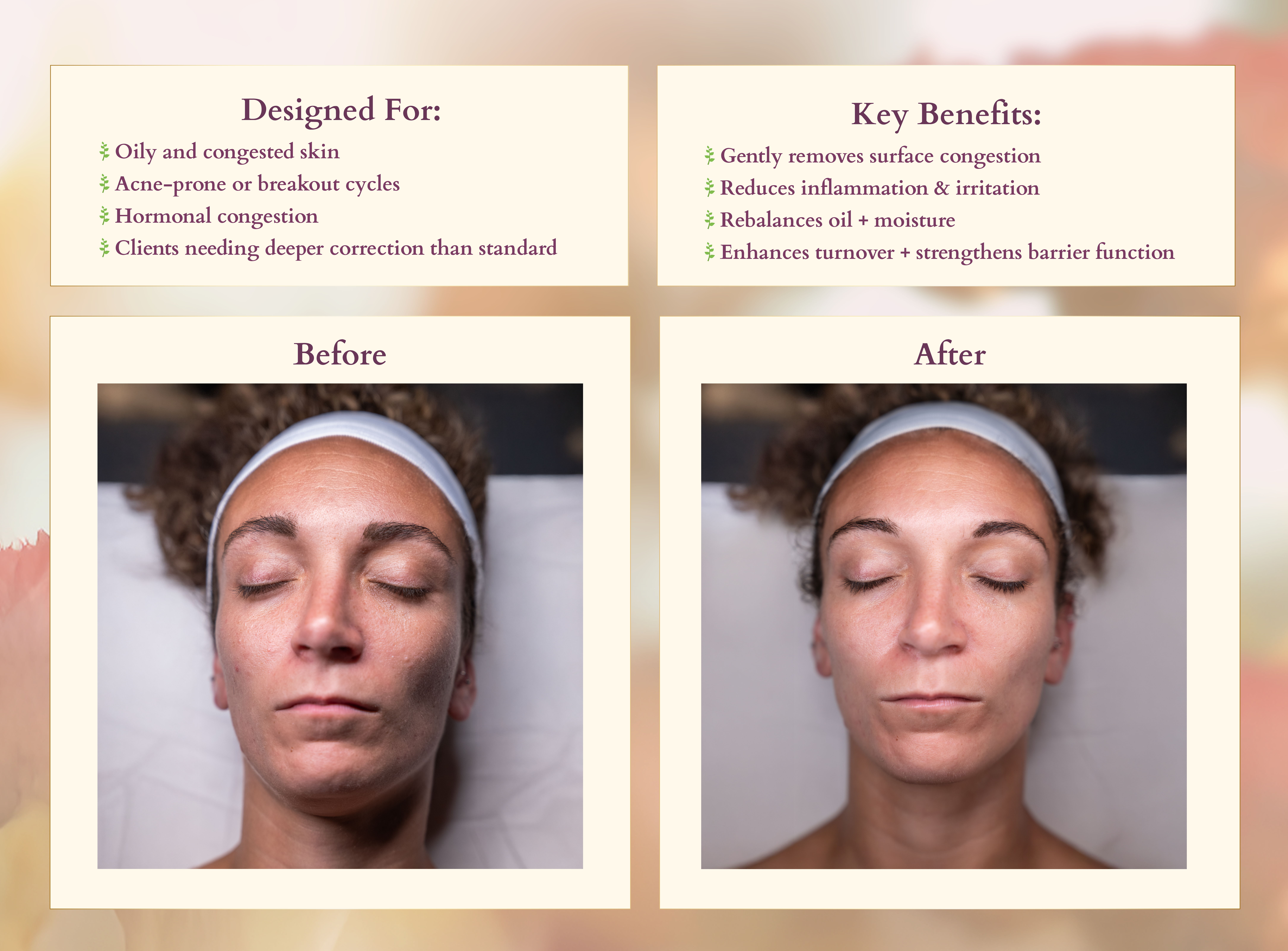 Before and After using Bloom & Balance Detox Facial
