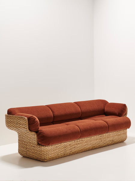 basket sofa in red by Gubi