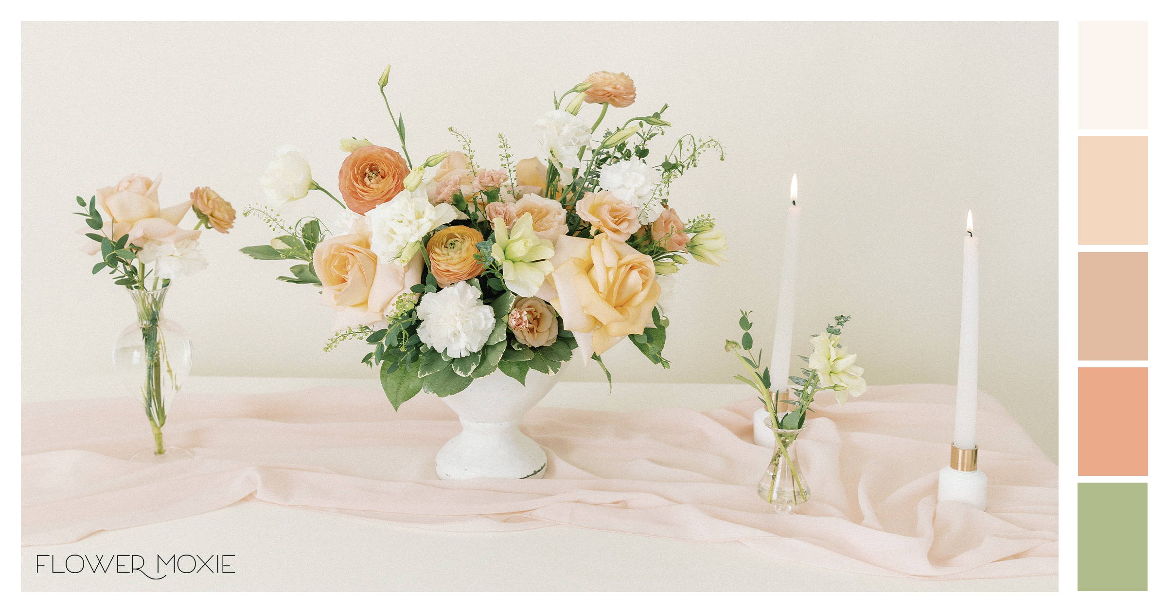 cream peach wedding flower packages