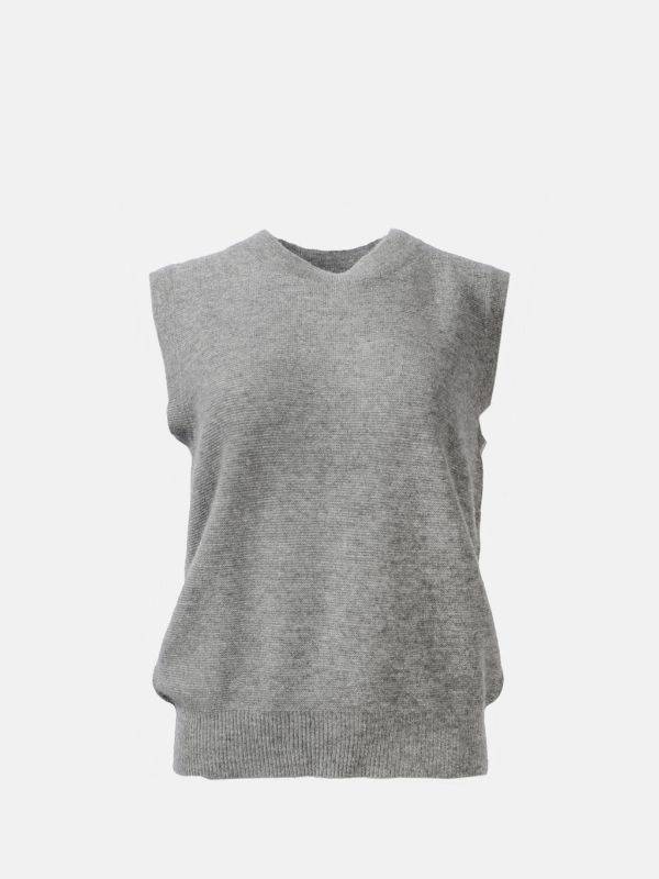Product image of a Jumper 1234 Moss Tank top in mid grey with no sleeves.