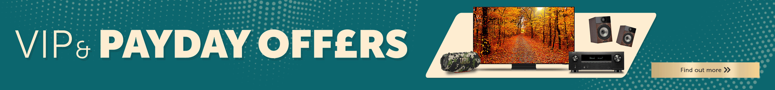Banner promoting VIP and payday offers with attractive visuals.