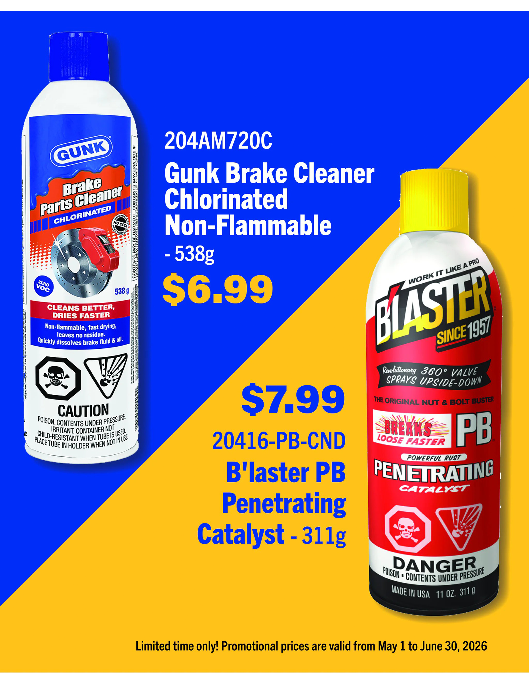 Gunk Brake Clean and B'laster Penetrating Catalyst Special Offer