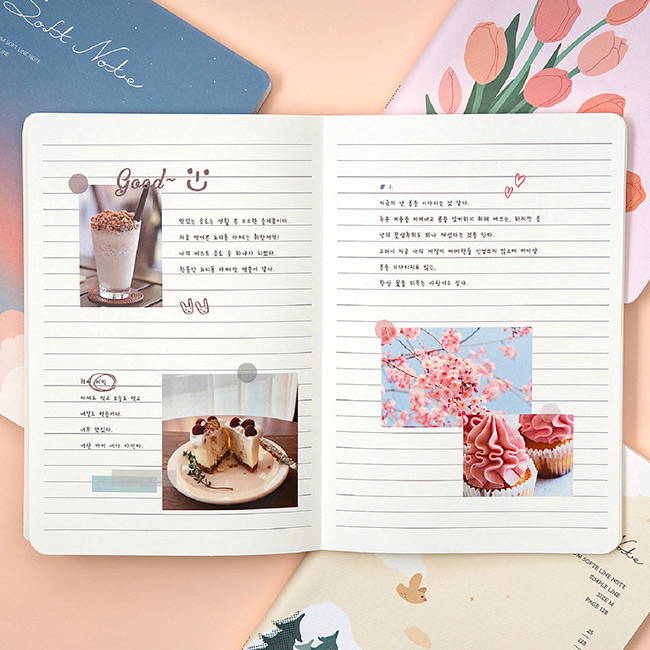 Lined pages - Ardium Soft small lined notebook 128 pages