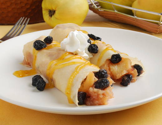 Image of Quince and Blueberry crepes