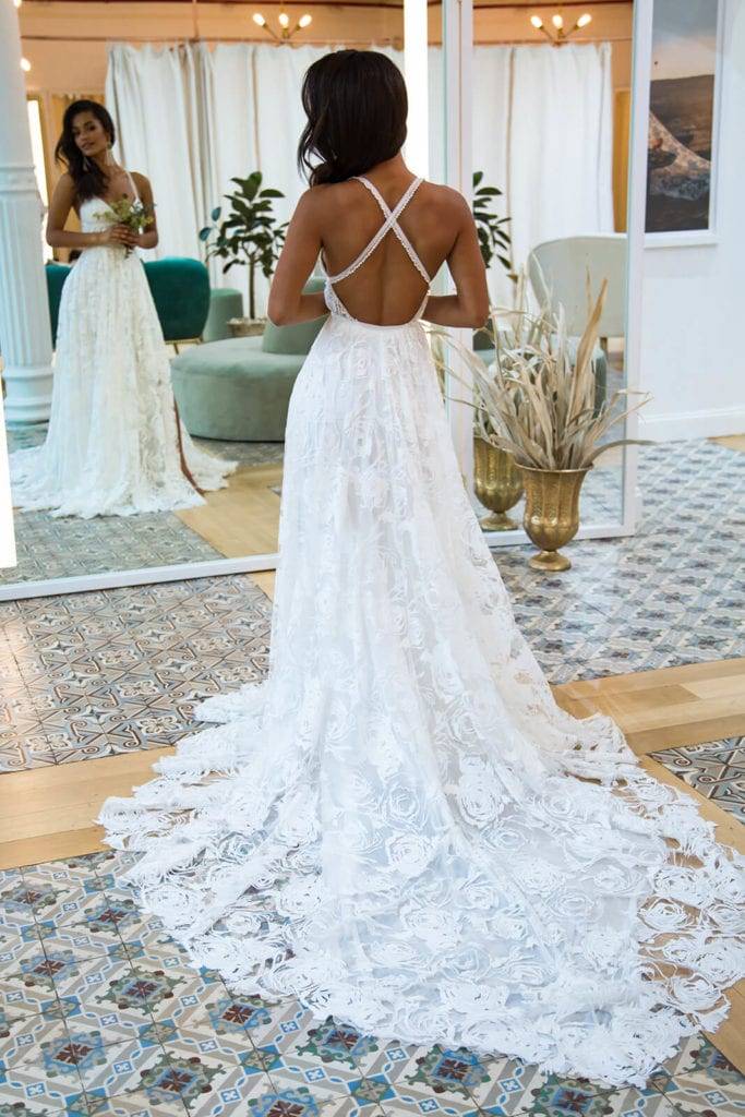 Bride wearing the Grace Loves Lace Megan gown